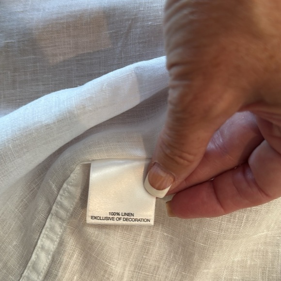 100% Linen CREMIEUX Collection White Short Sleeve Shirt - Picture 9 of 10